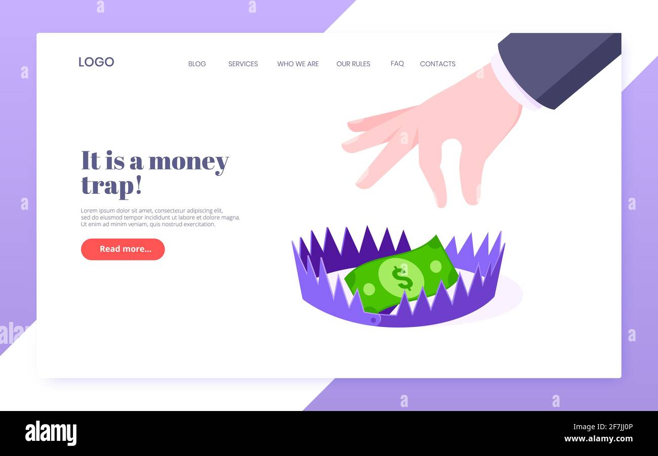 Money trap business concept flat style design vector illustration ...