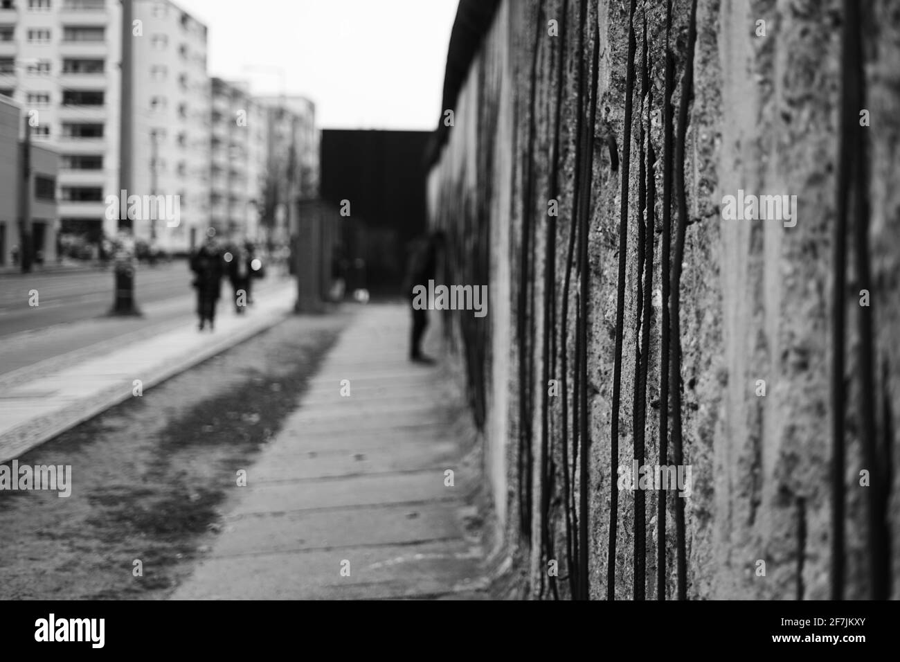 Remains of Berlin Wall at Bernauer Street, Germany Stock Photo