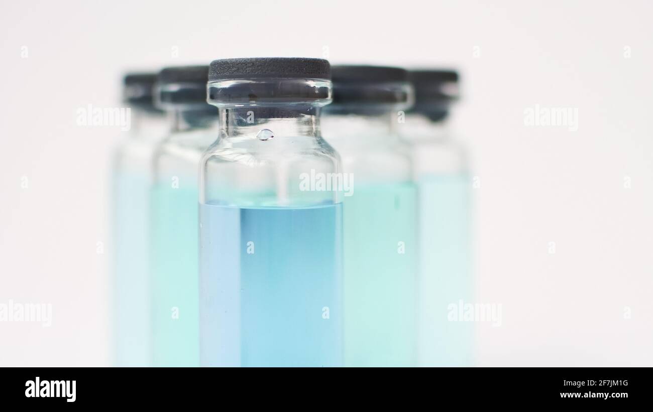 Medical ampoules for injection isolated on white background. Medicines