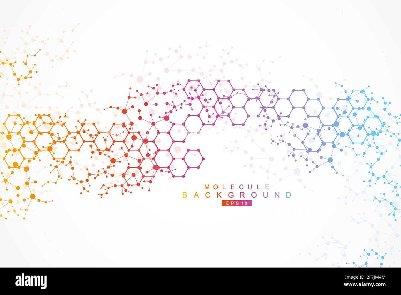 Science network pattern, connecting lines and dots. Technology hexagons structure or molecular connect elements Stock Vector