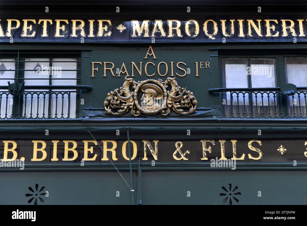 Papeterie Maroquinerie Biberon & Fils - Paris - France Stock Photo