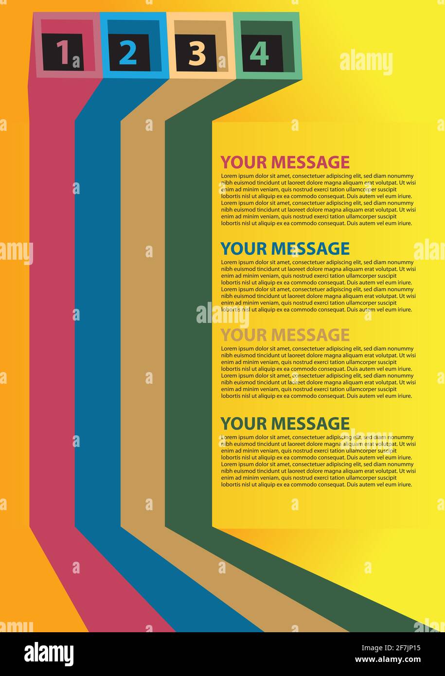 Simple 3D Layout with alphabet and area for own copy. Vector