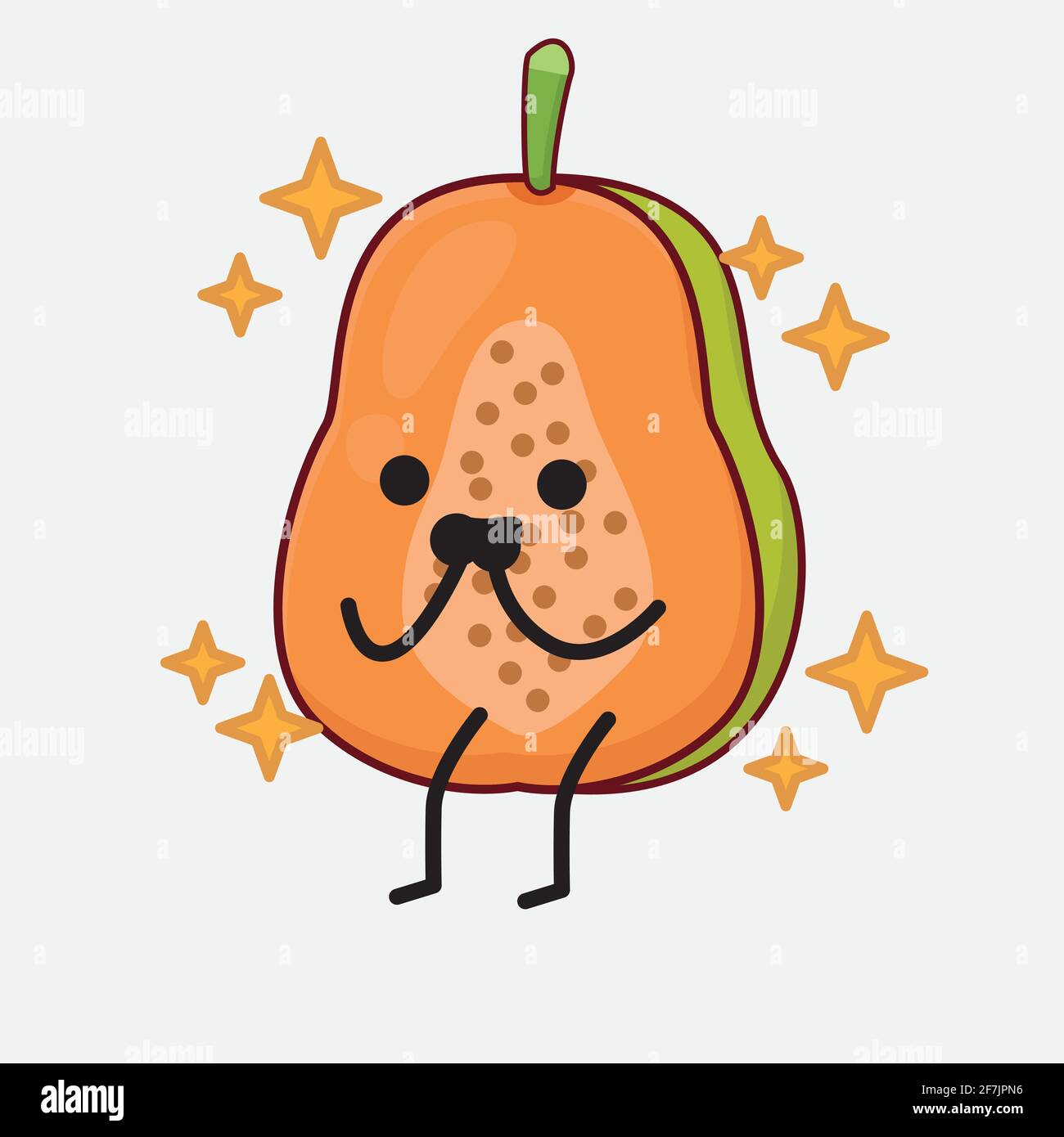 Cartoon papaya Angry papaya
