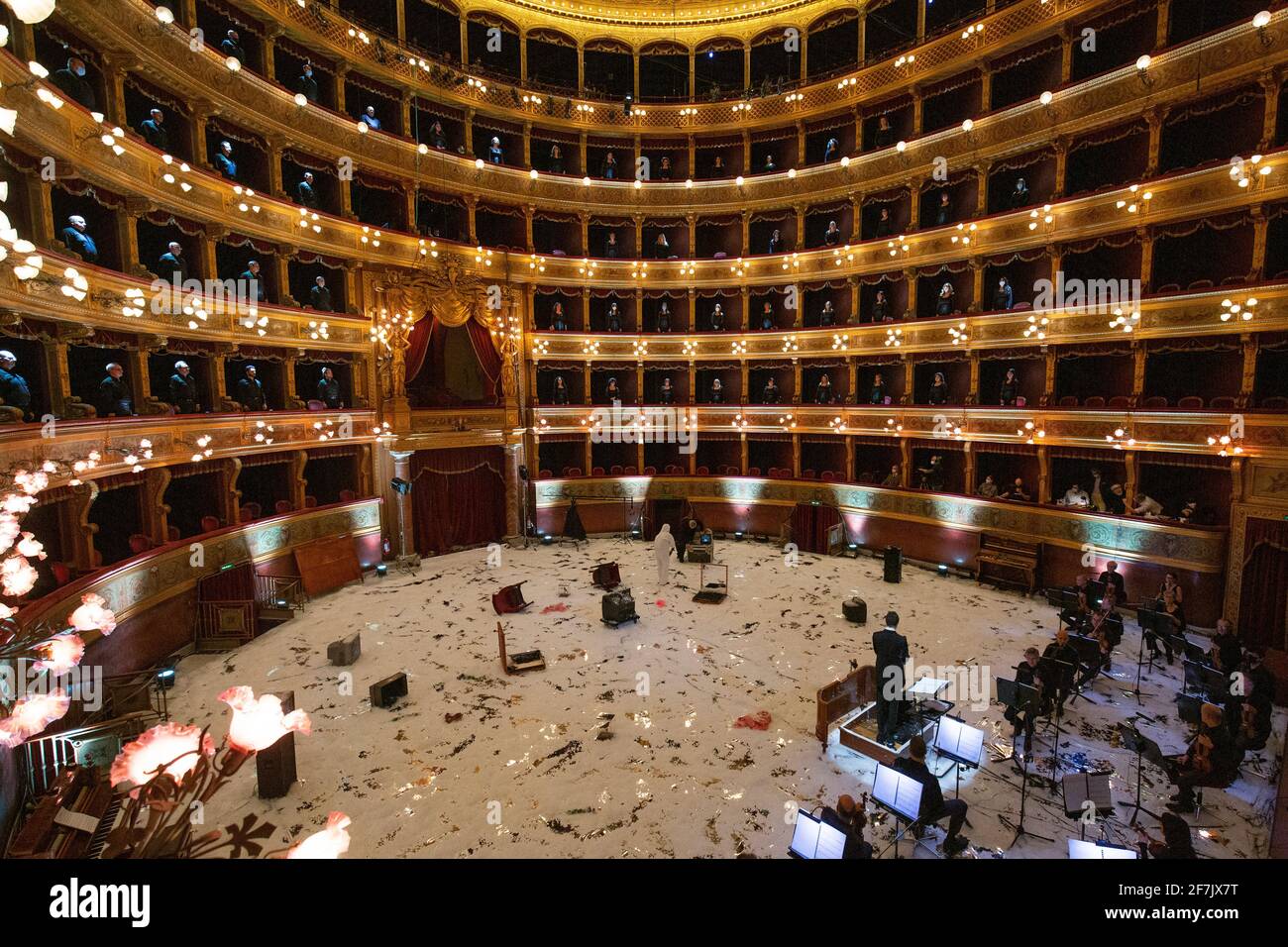 Rehearsal of the Opera  'Il crepuscolo dei sogni'  (The Twilight of Dreams),Teatro Massimo, Palermo, Sicily, Italy,Europe, Stock Photo