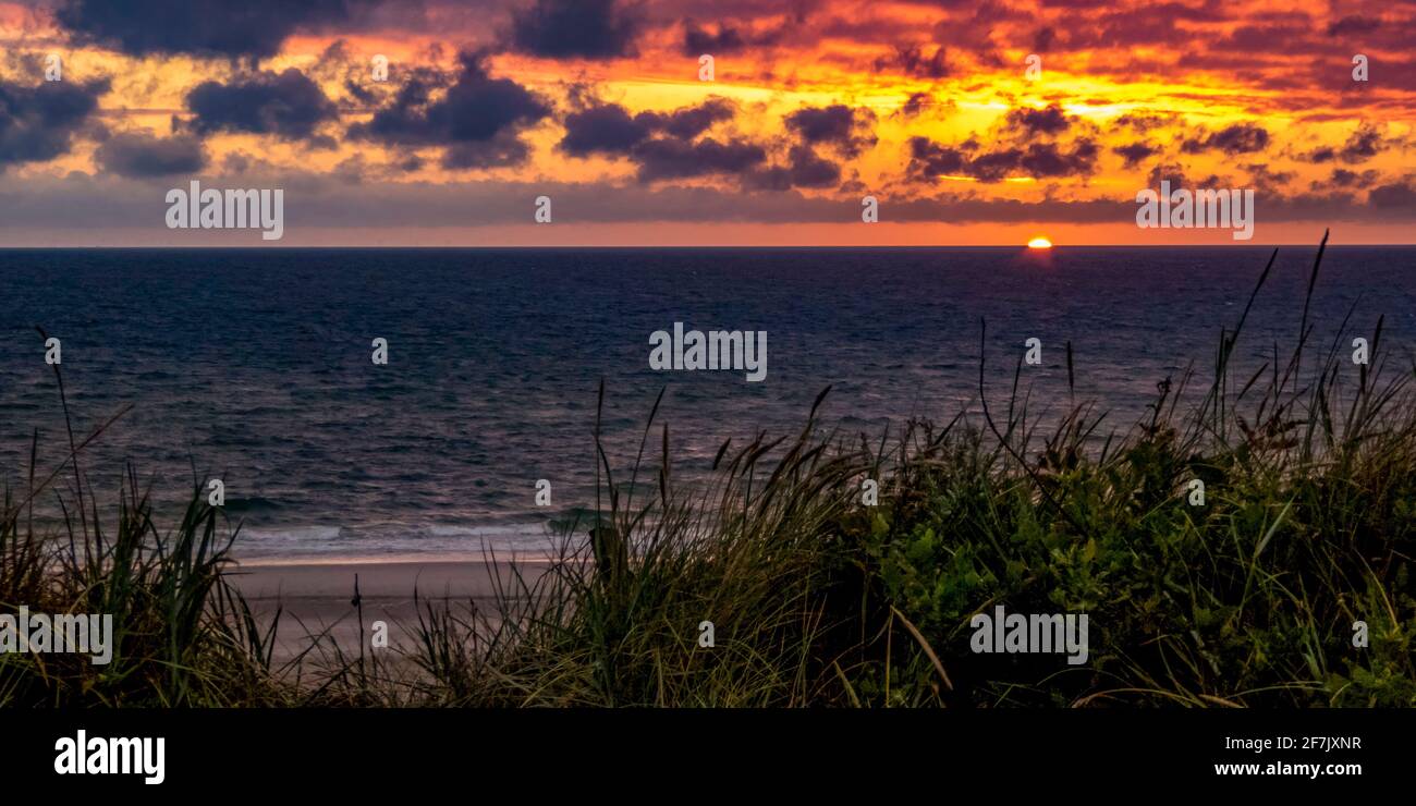 Sunset at Sylt Germany Stock Photo