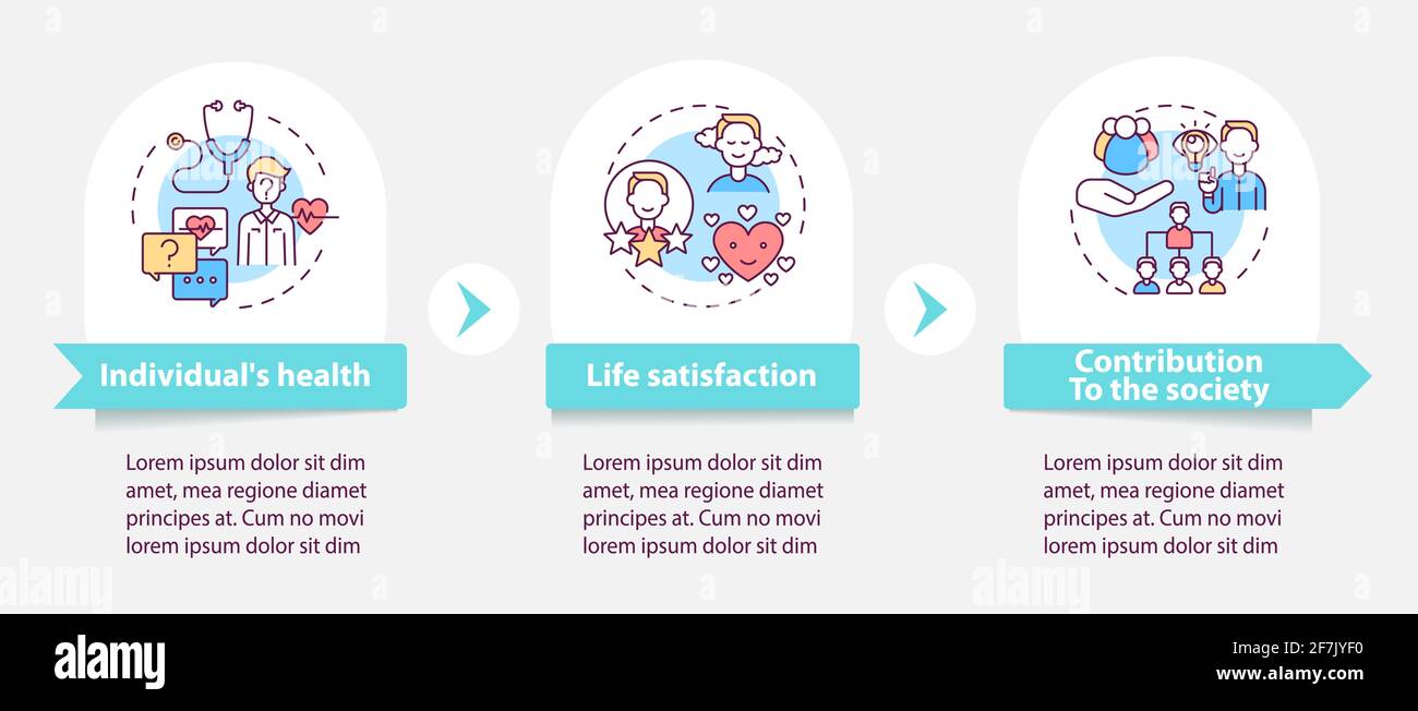 Positive adult development effects vector infographic template Stock Vector