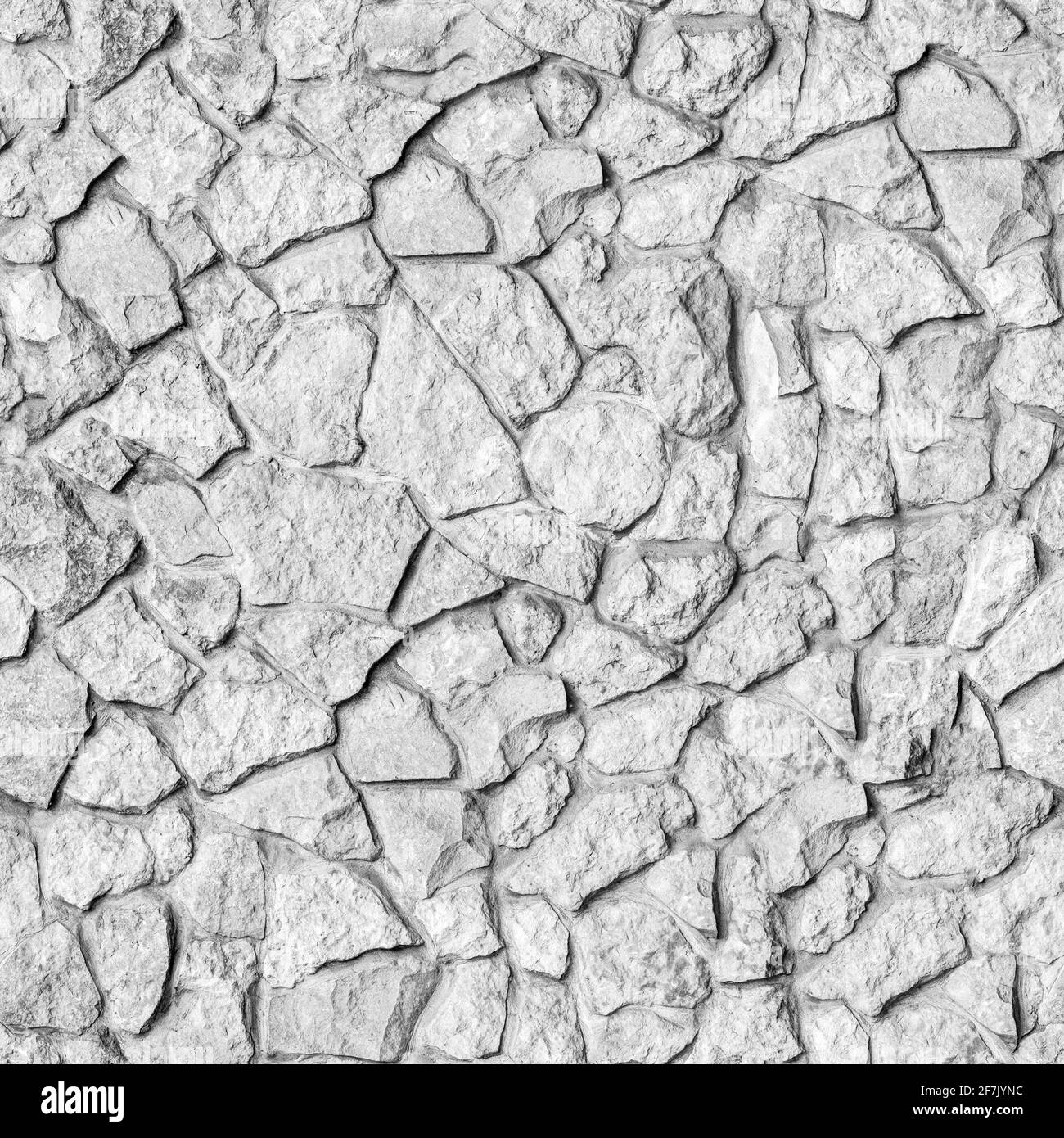 Seamless texture white Slate cut Stone. Tiling clean for background pattern. Rectangle mosaic tiles wall high resolution. Old or artificially aged in Stock Photo