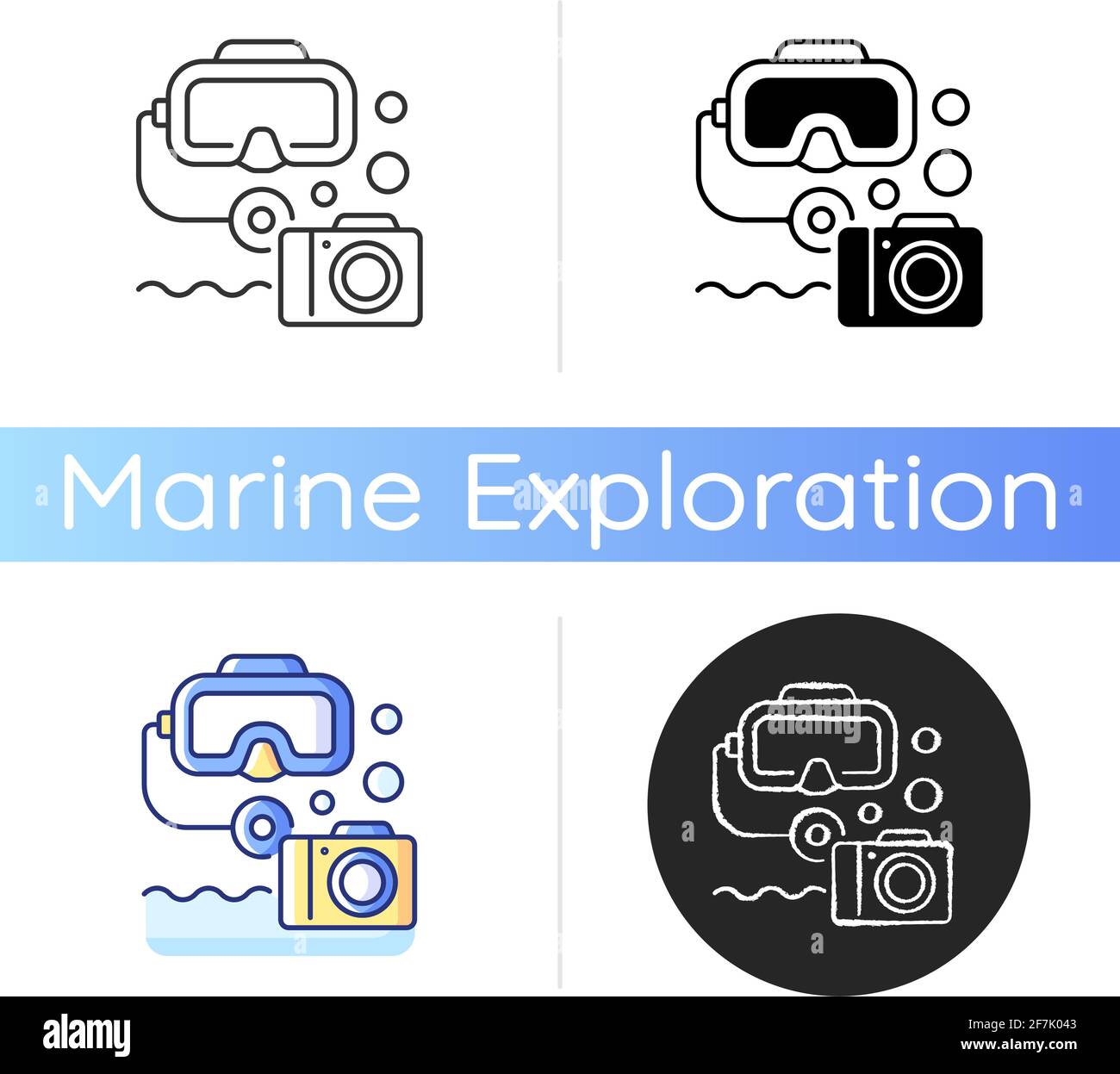 Underwater photography icon Stock Vector