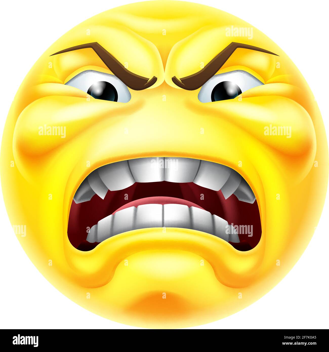 Monster face isolated vector icon, cartoon emoji of angry demon, Halloween  spooky creature emotion. Roaring devil with sharp fangs and red creepy eyes  Stock Vector Image & Art - Alamy