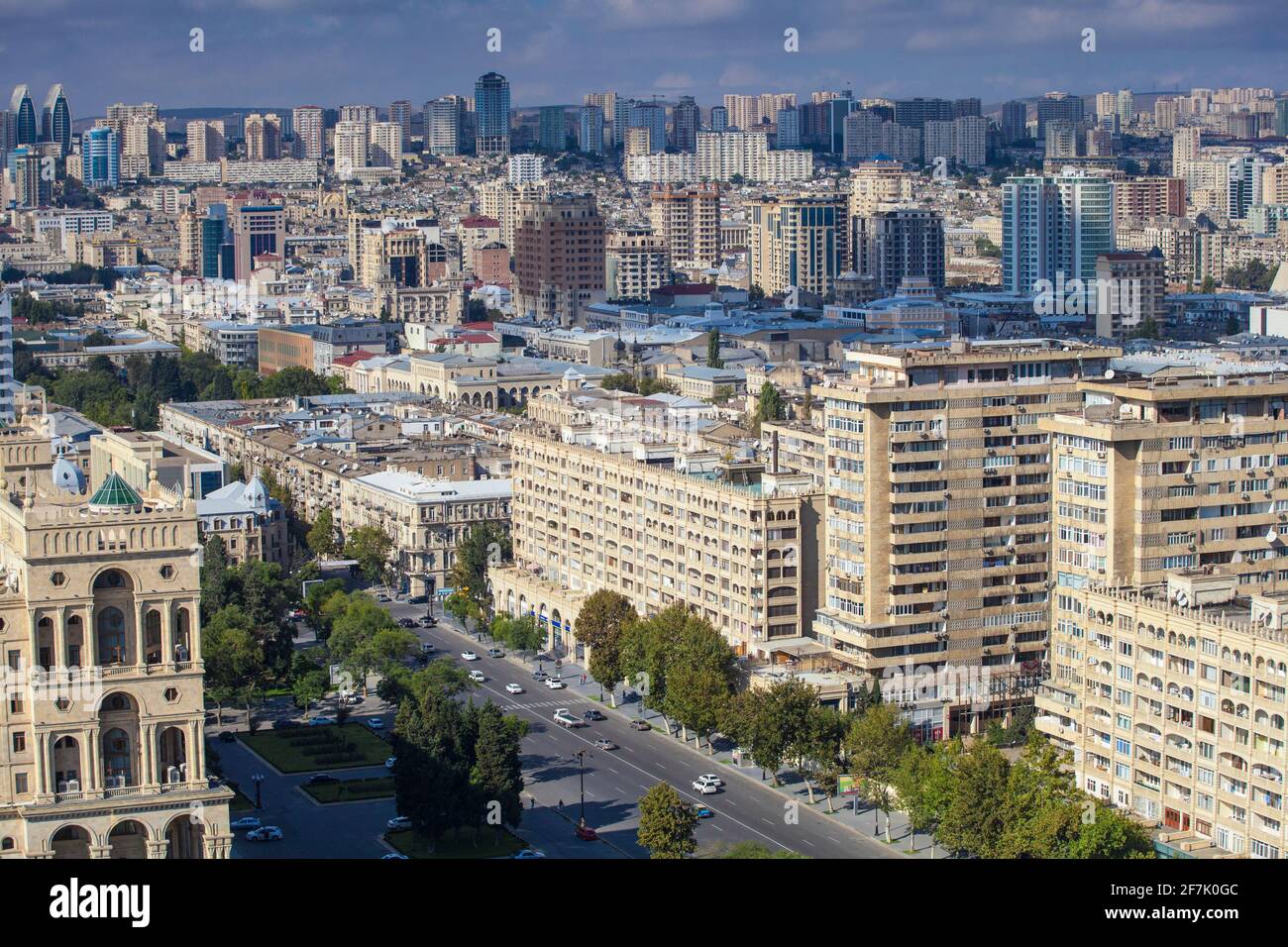 Azerbaijan, Baku, View of City center Stock Photo