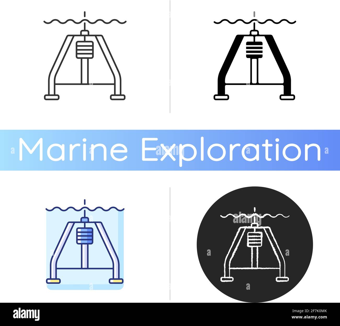 Hydraulically damped gravity corer icon Stock Vector
