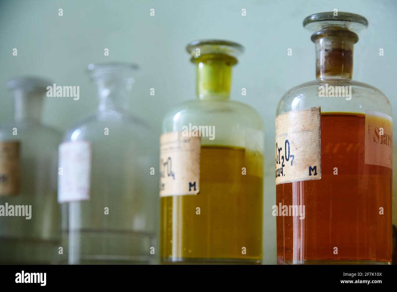 Old chemical laboratory. Photo of an old laboratory with a lot of ...