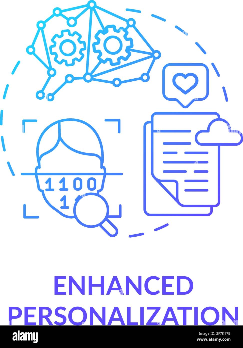 Enhanced personalization blue gradient concept icon Stock Vector Image ...