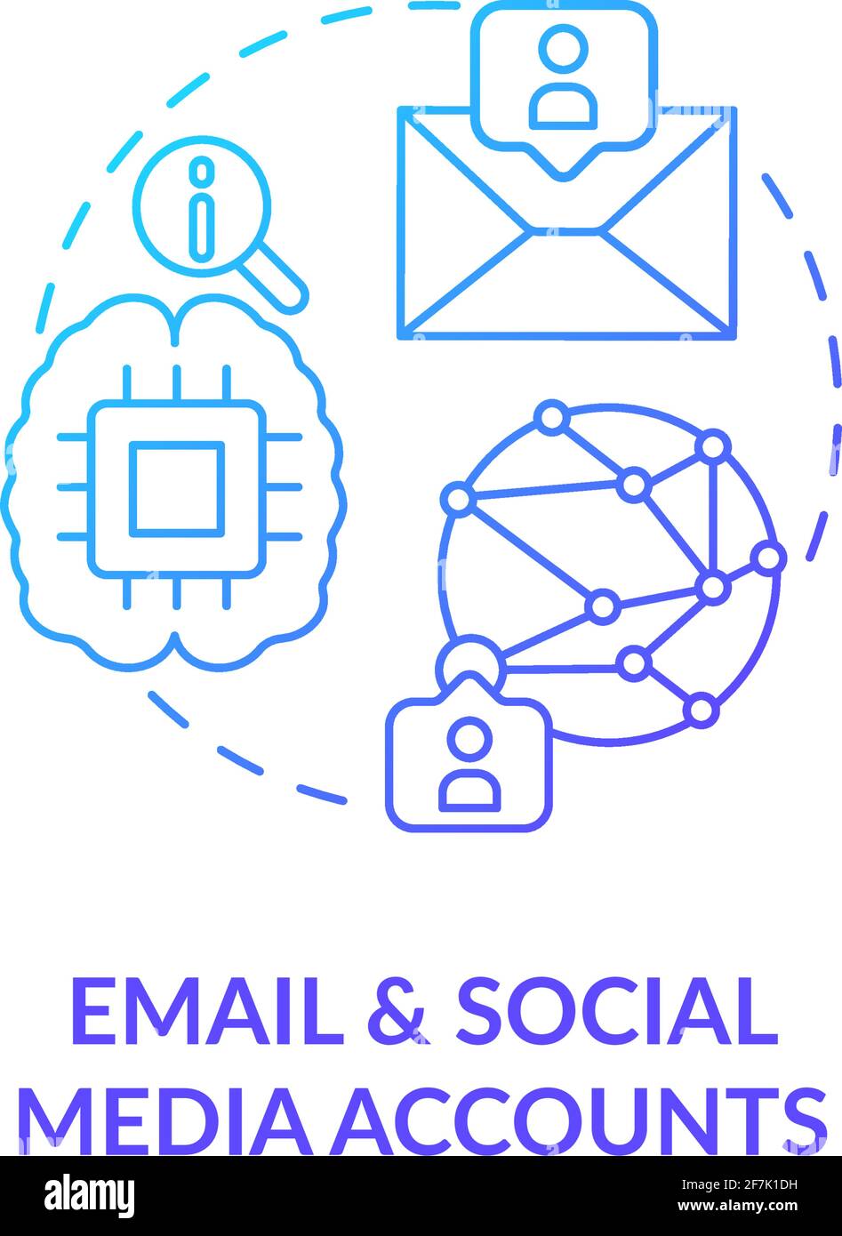 Email and social media account blue gradient concept icon Stock Vector ...