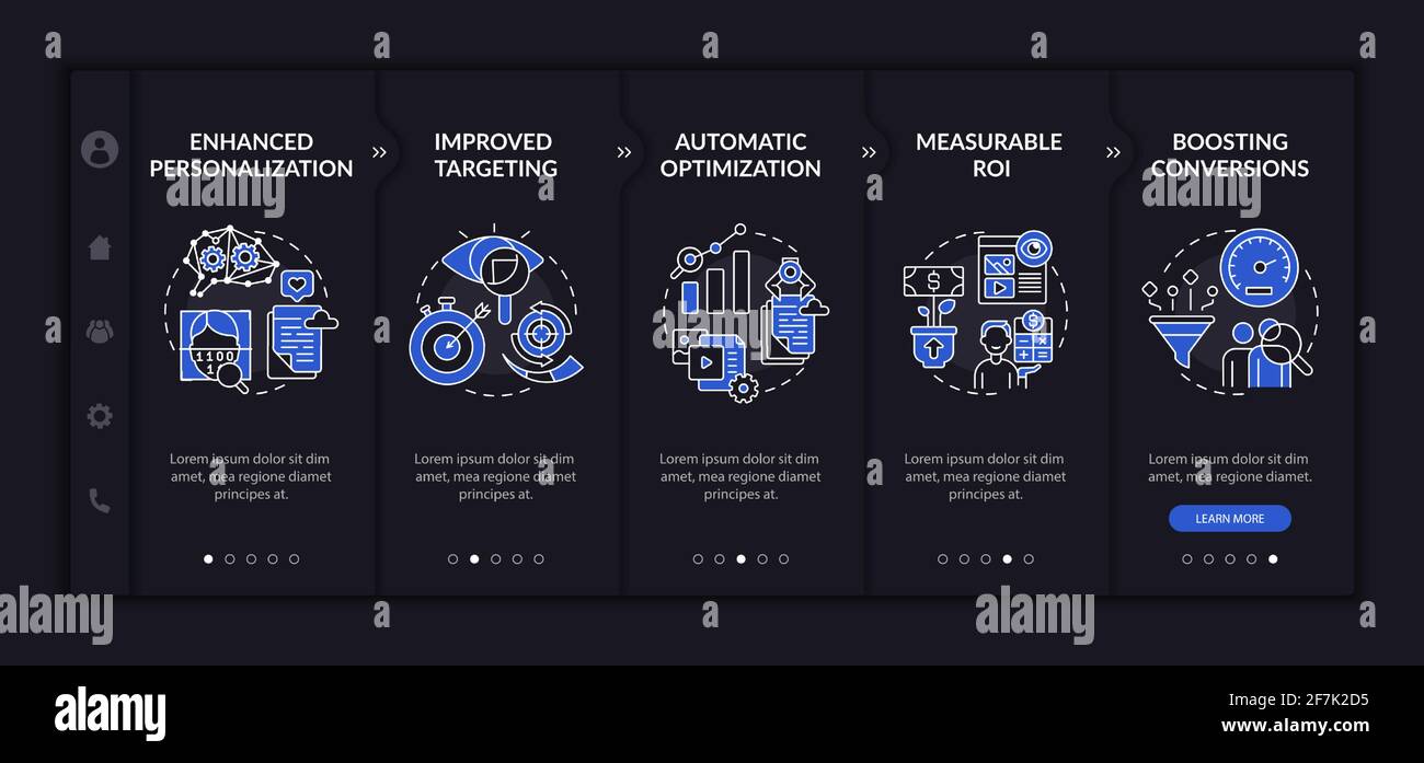 User behaviour analytics onboarding vector template Stock Vector