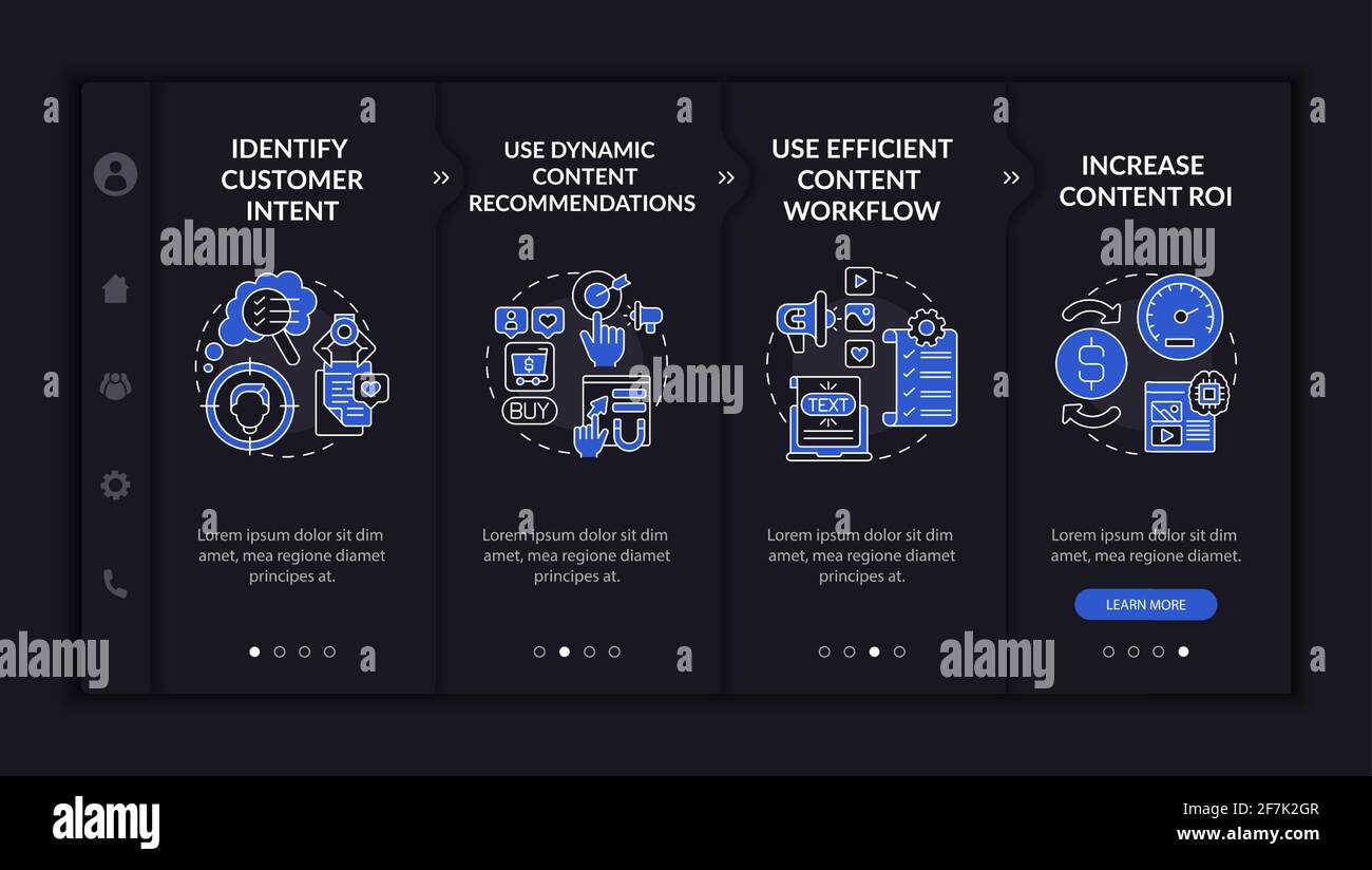 Smart content tips onboarding vector template Stock Vector