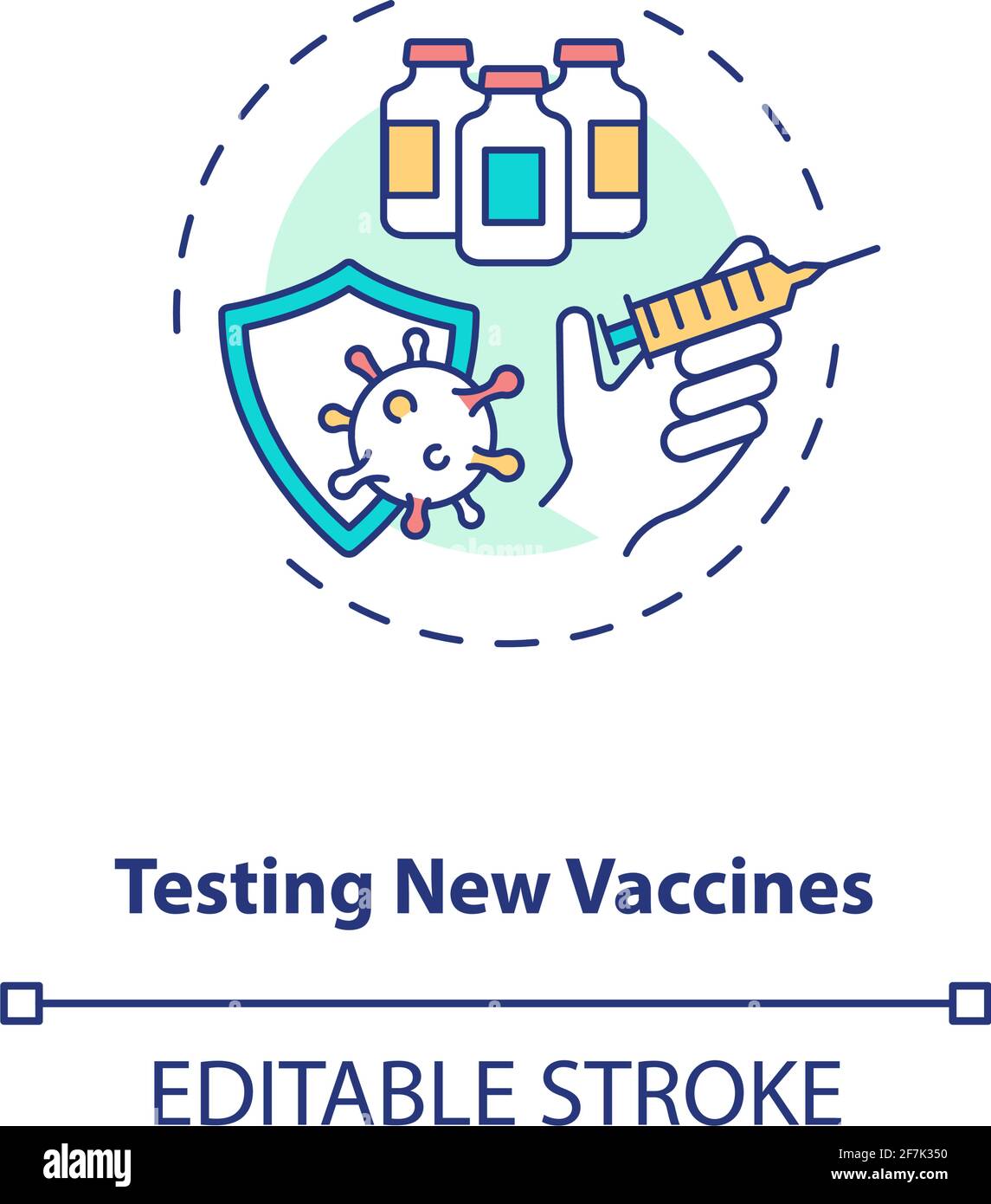 Testing new vaccines concept icon Stock Vector