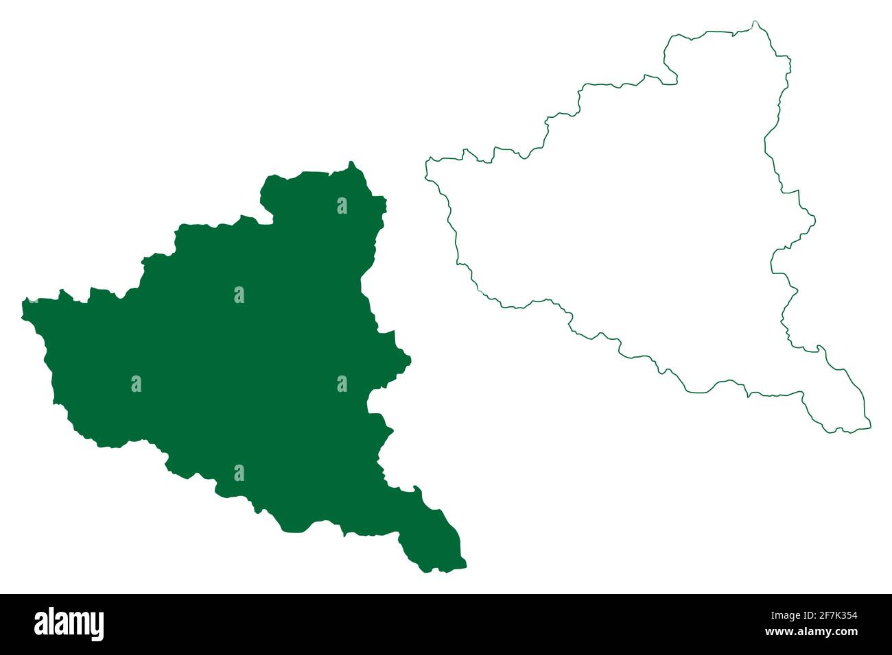 Kinnaur district (Himachal Pradesh State, Republic of India) map vector ...