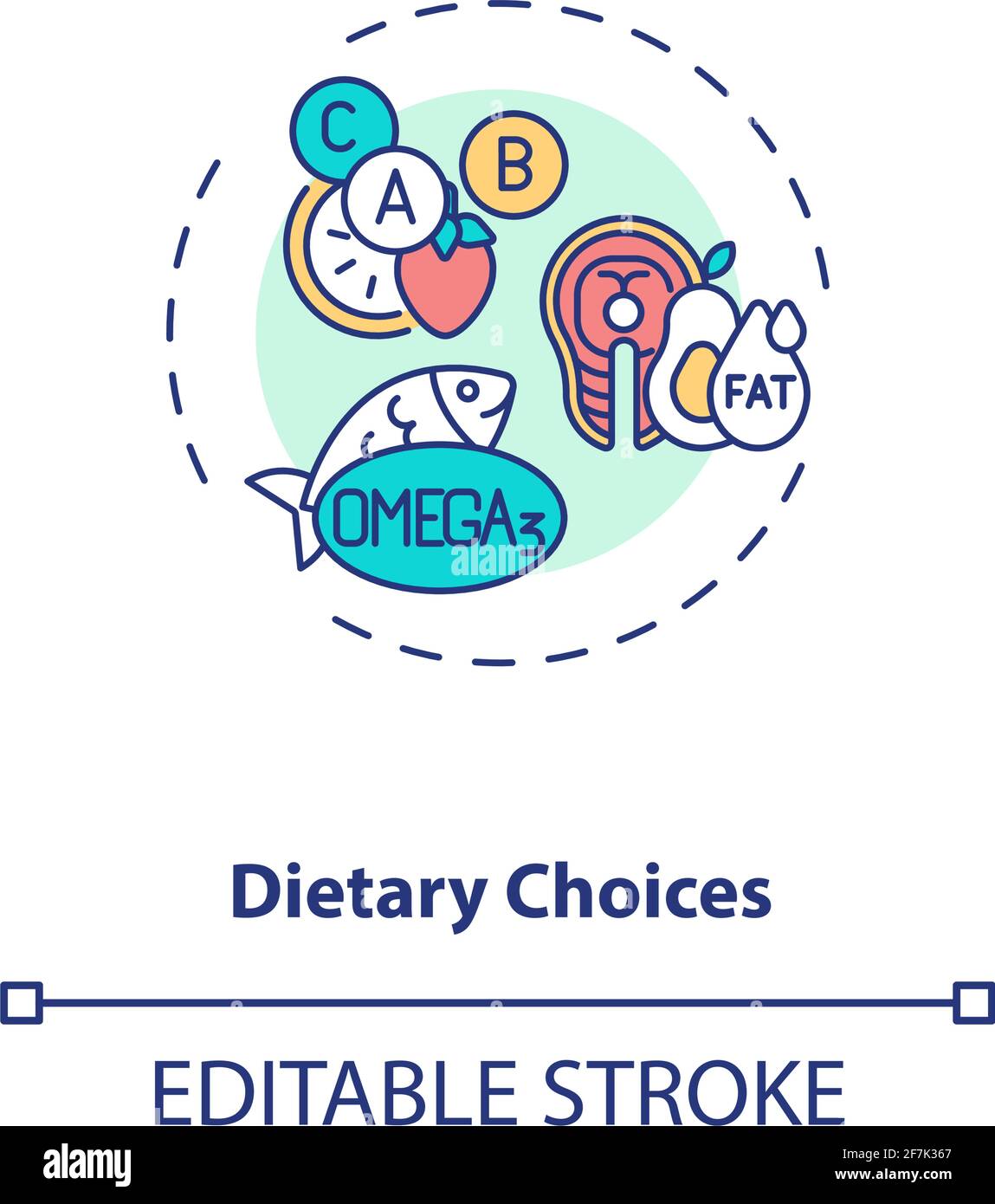 Dietary choices concept icon Stock Vector