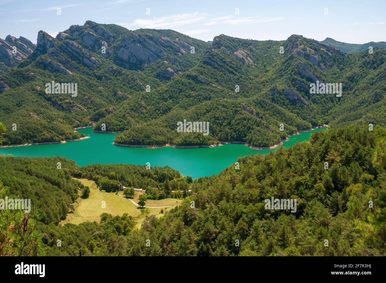 La Baells dam near Cercs village, Catalonia, Spain Stock Photo