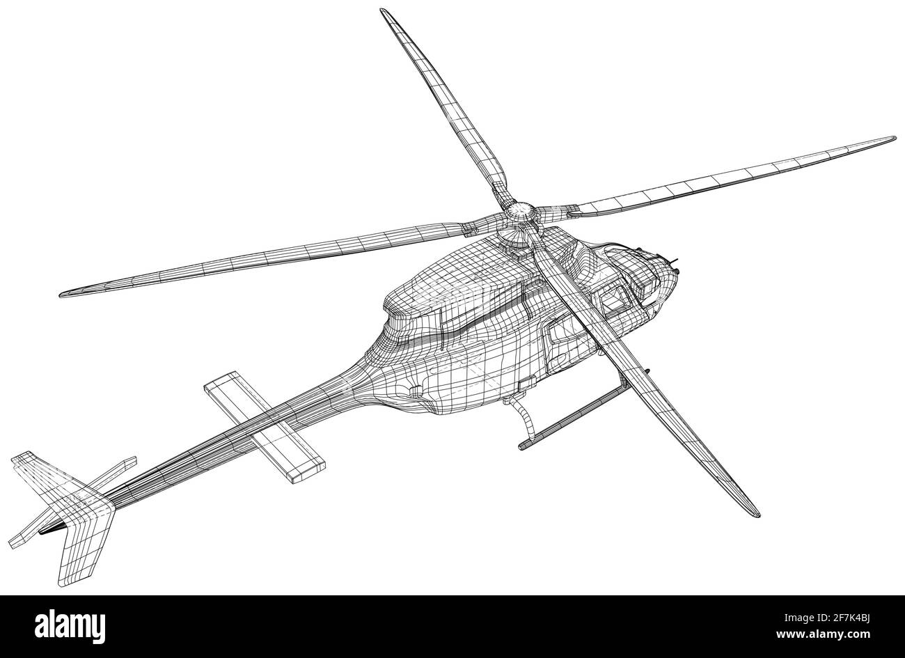 Helicopter air machine. Wire-frame EPS10 format. Vector created of 3d, Wire-frame Stock Vector