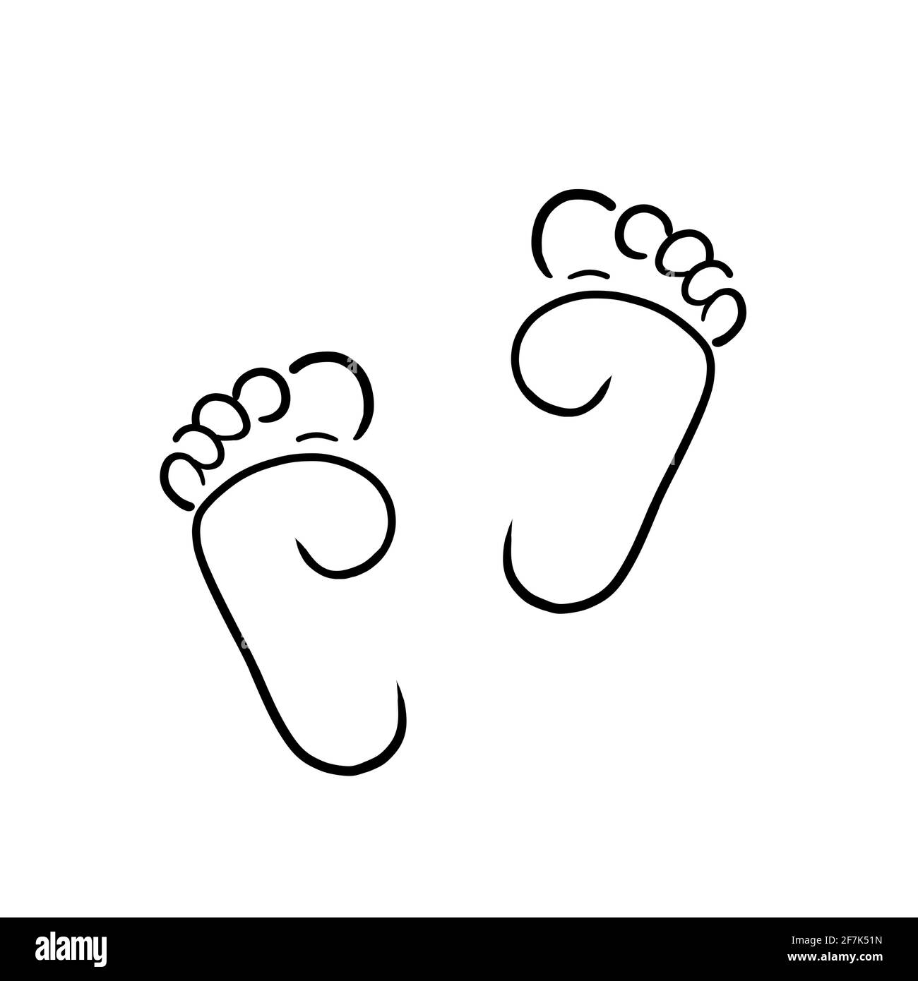 Feet go steps as footprint vector design logo icon toes and sole of