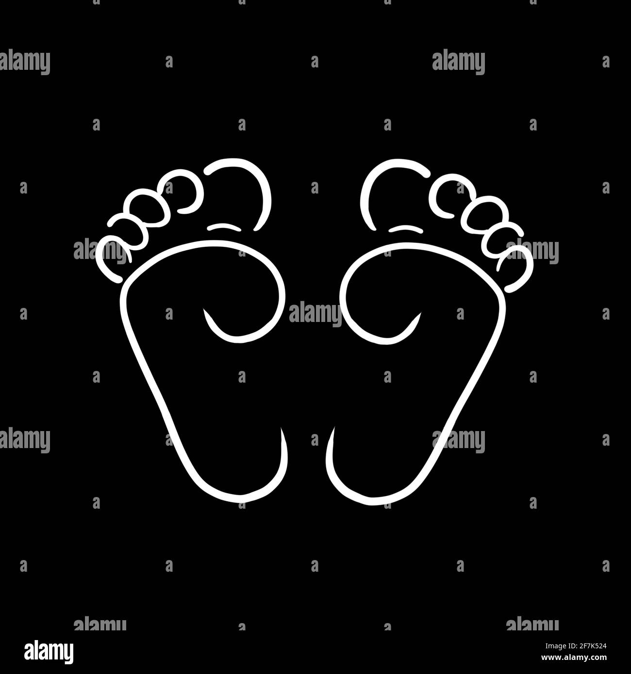 Feet white background black vector layout template logo design foot care pedicure foot health barefoot barefoot toes wiggle Stock Photo