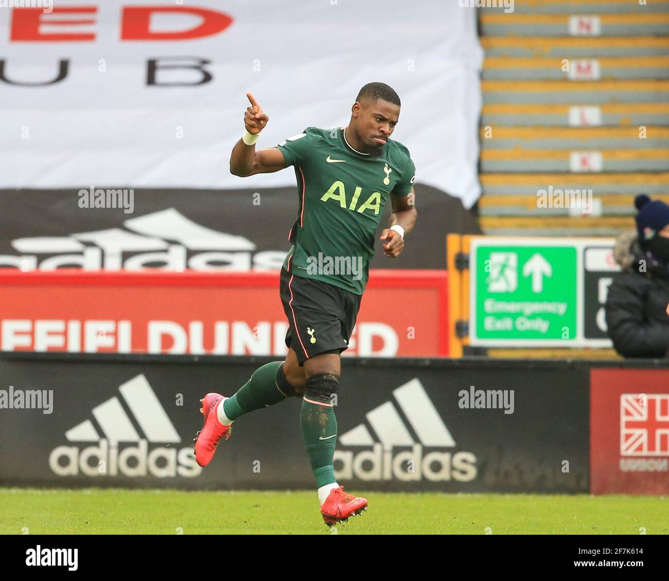 Serge Aurier #24 of Tottenham Hotspur celebrates his goal Stock Photo