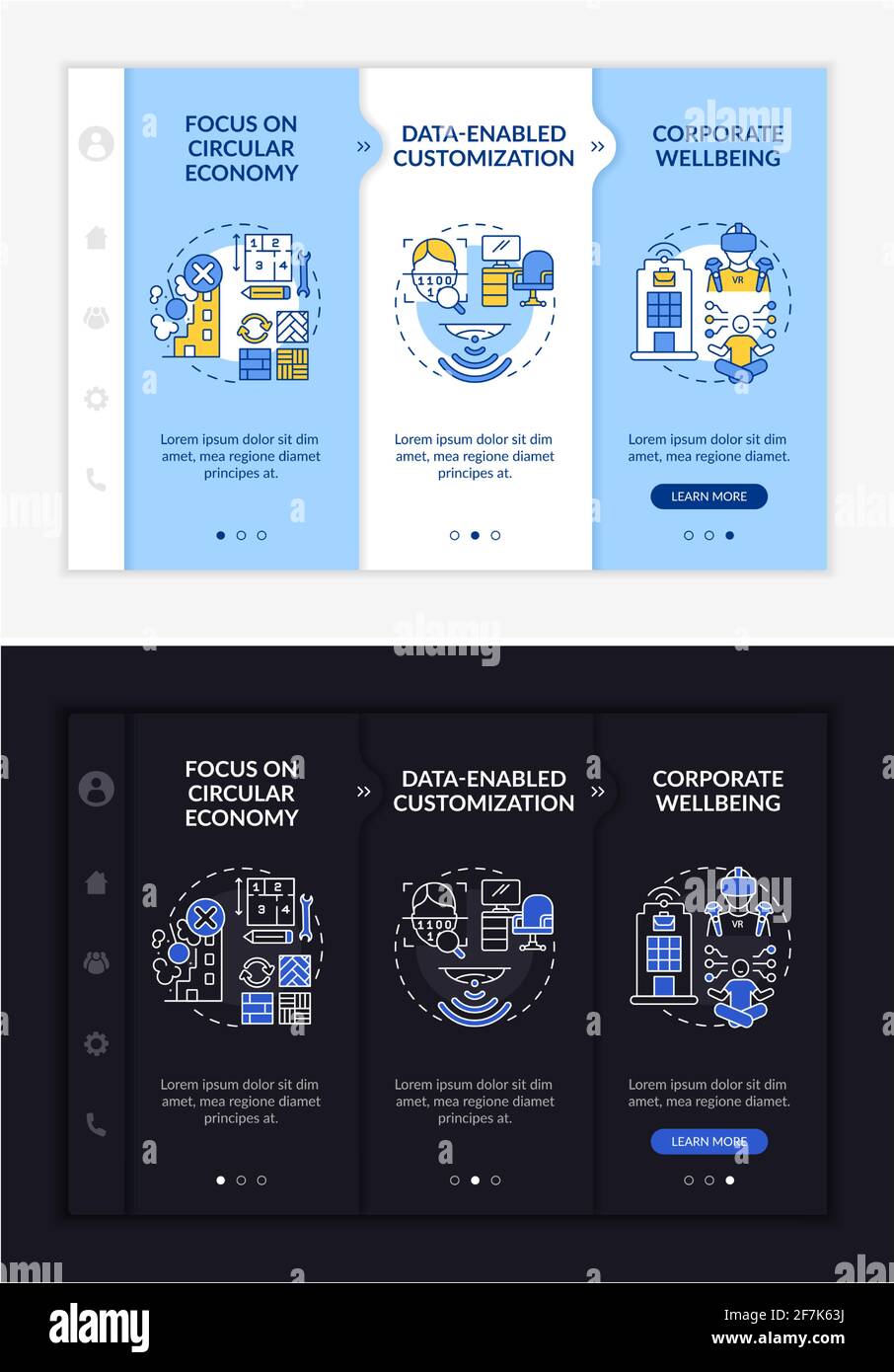 Future worksite design onboarding vector template Stock Vector