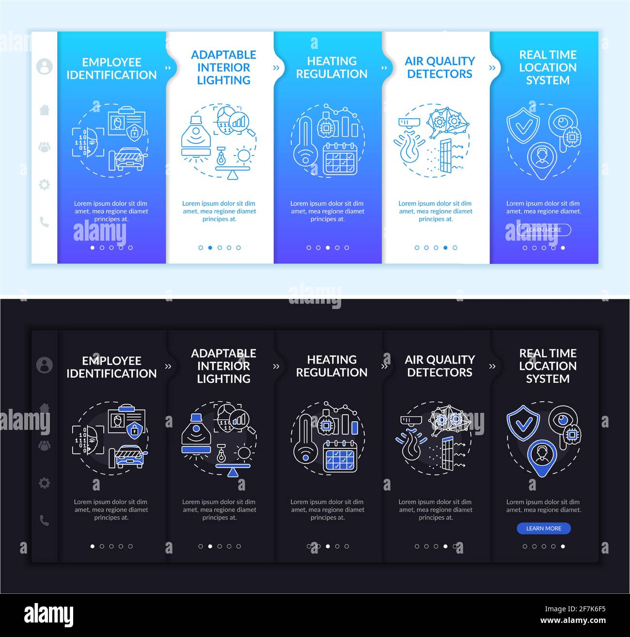 Future smart workplace onboarding vector template Stock Vector