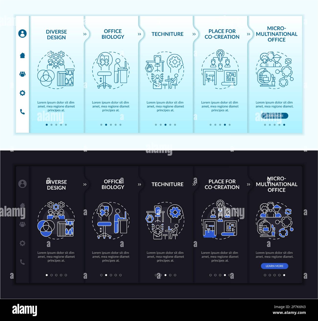 Workplace trends onboarding vector template Stock Vector
