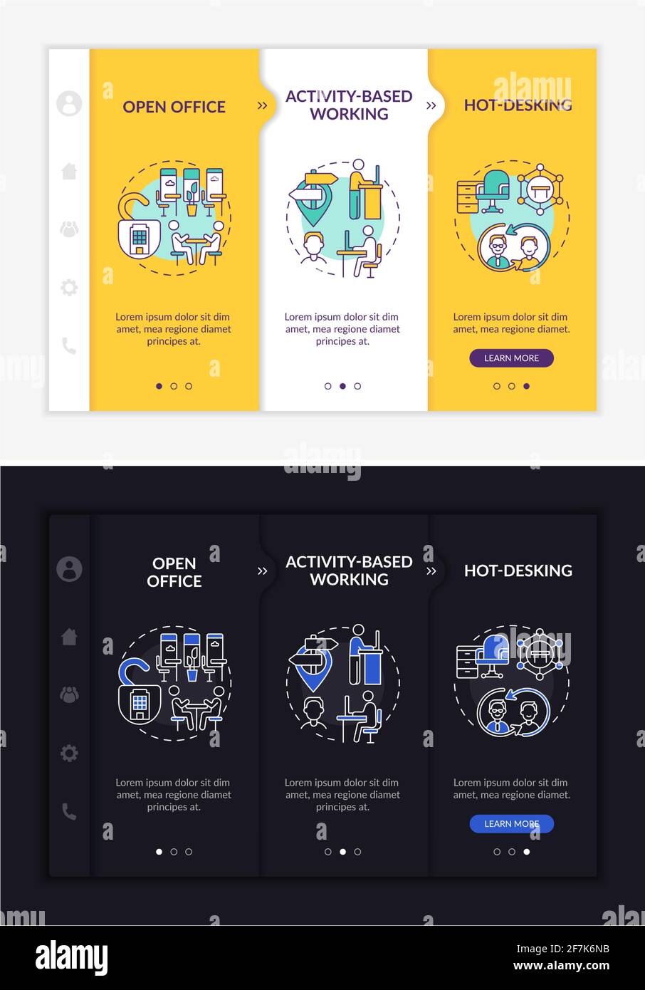 Smart office environs onboarding vector template Stock Vector