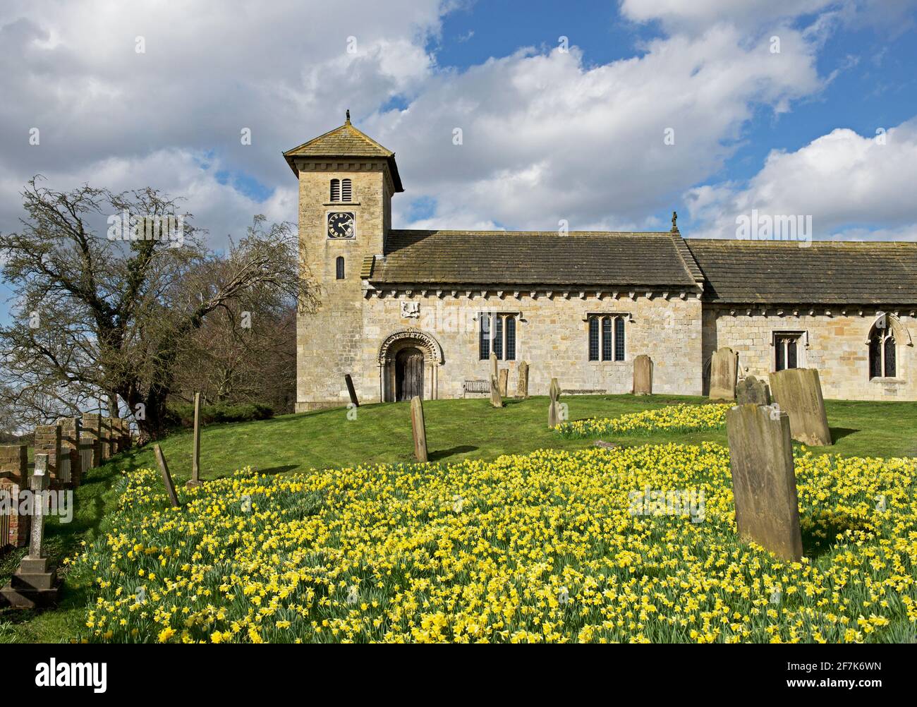 John the Baptist's Church in the village of Healaugh, North Yorkshire, England UK Stock Photo