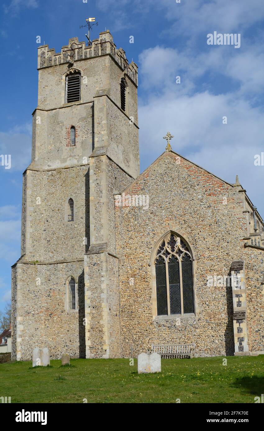 St Mary's Church (Southside), Coddenham, Suffolk, England, UK. An example of a village church in rural Suffolk - 2021 Stock Photo