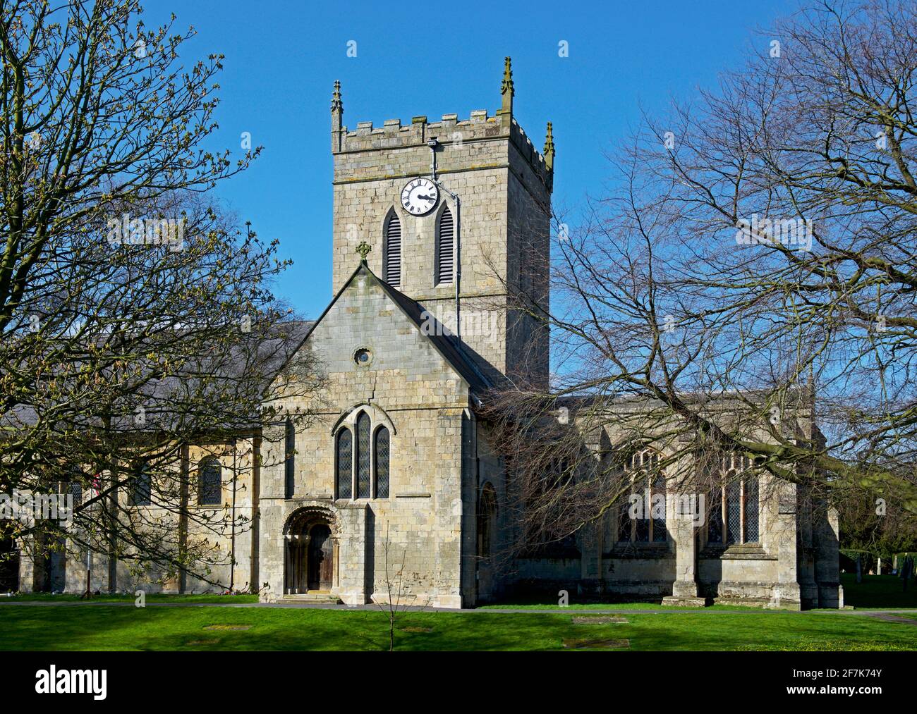 St Nicholas' church in the village of North Newbald, East Yorkshire, England UK Stock Photo