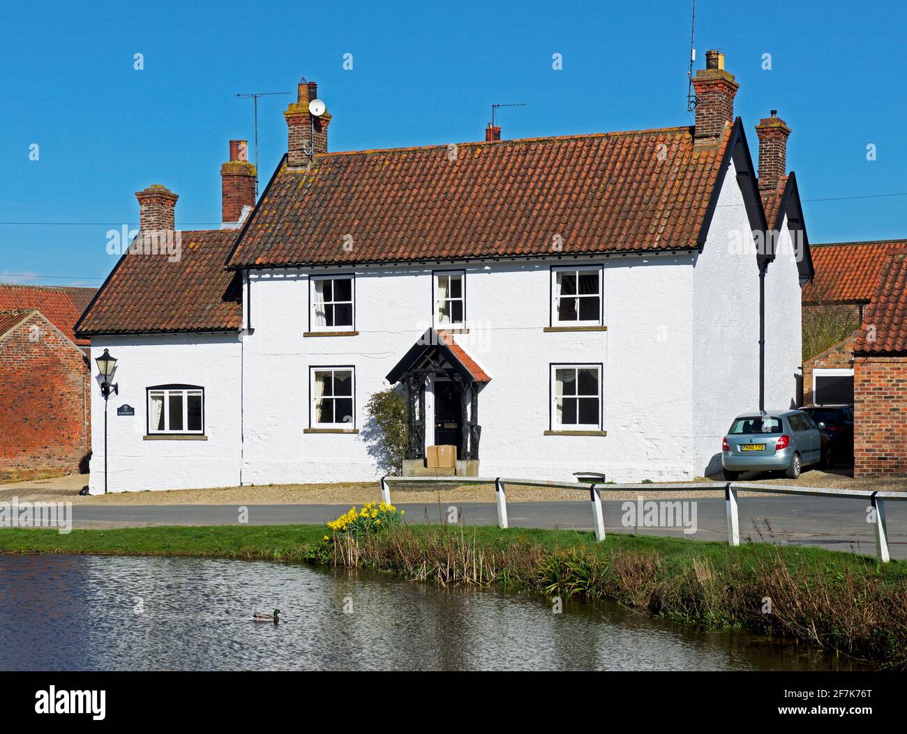 House in the village of Burton, East Yorkshire, England UK Stock