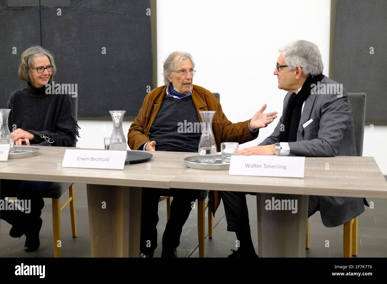 10.03.2020, Duisburg, Nordrhein-Westfalen, Deutschland - Pressekonferenz mit dem hochbetagten deutschen Maler Erwin Bechtold (geb. 1925 in Koeln) im M Stock Photo