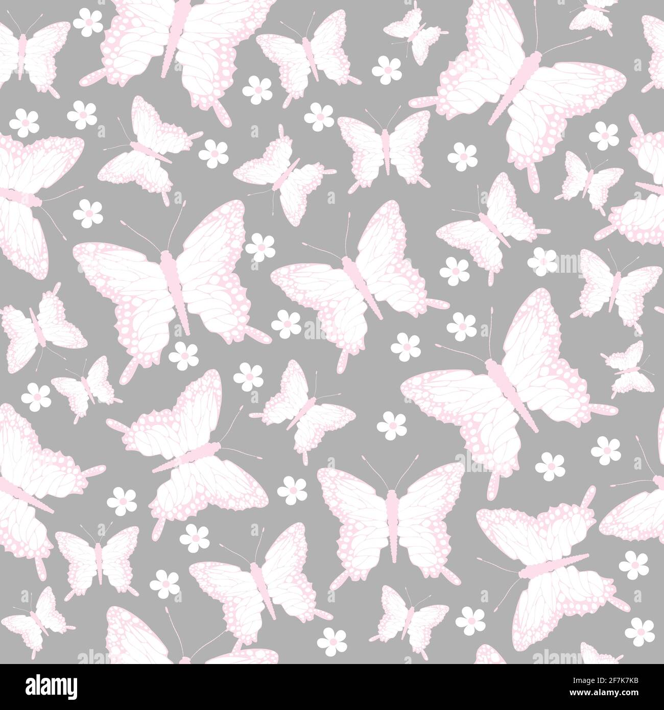 Seamless pattern with butterflies and flowers Stock Vector