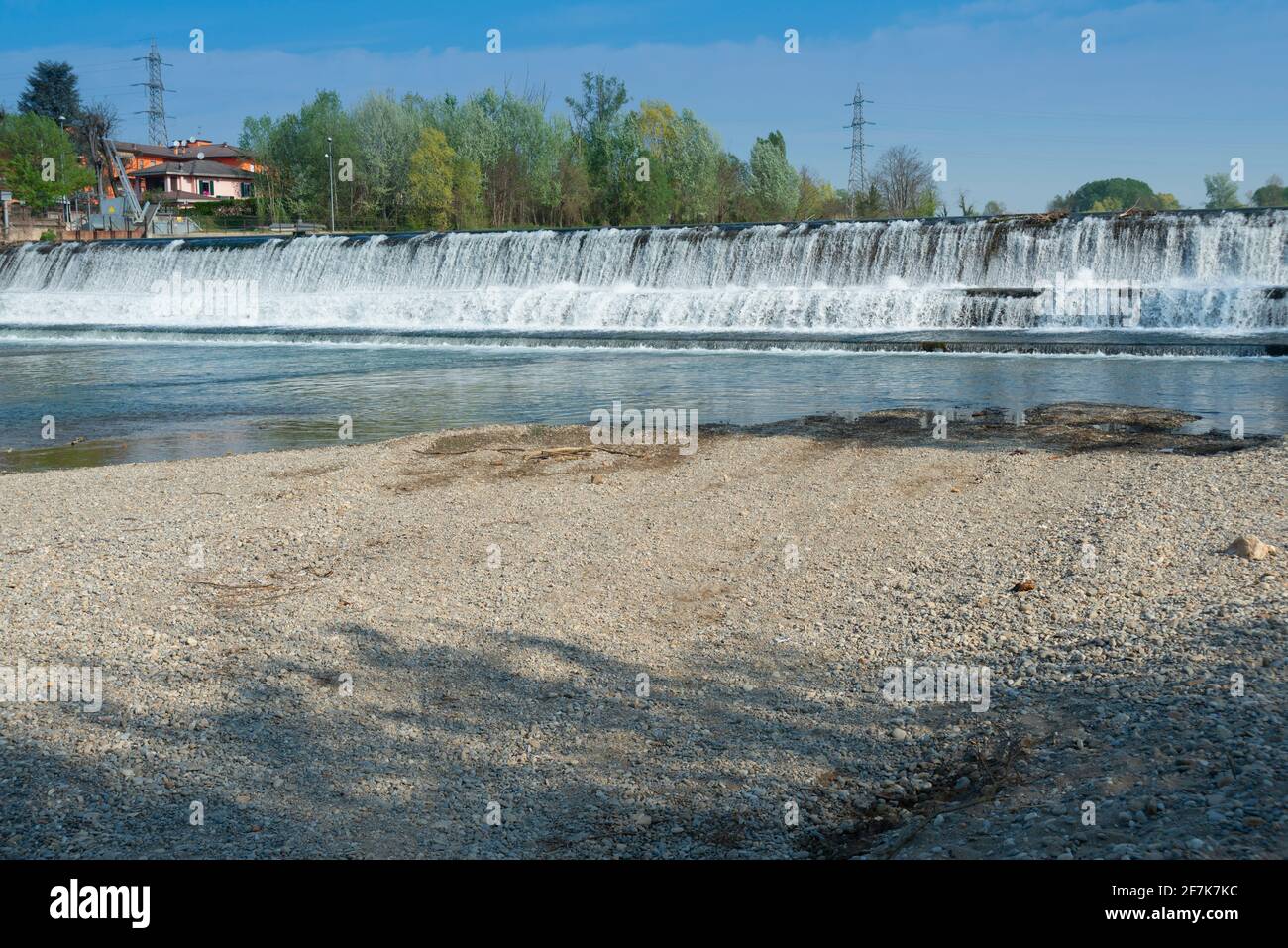 Italy, Lombardy, Crema, River Serio Barrage Called Palata Roggia