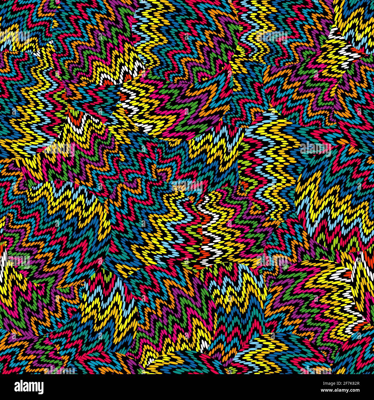 Abstract colorful dots patchwork seamless background Stock Vector