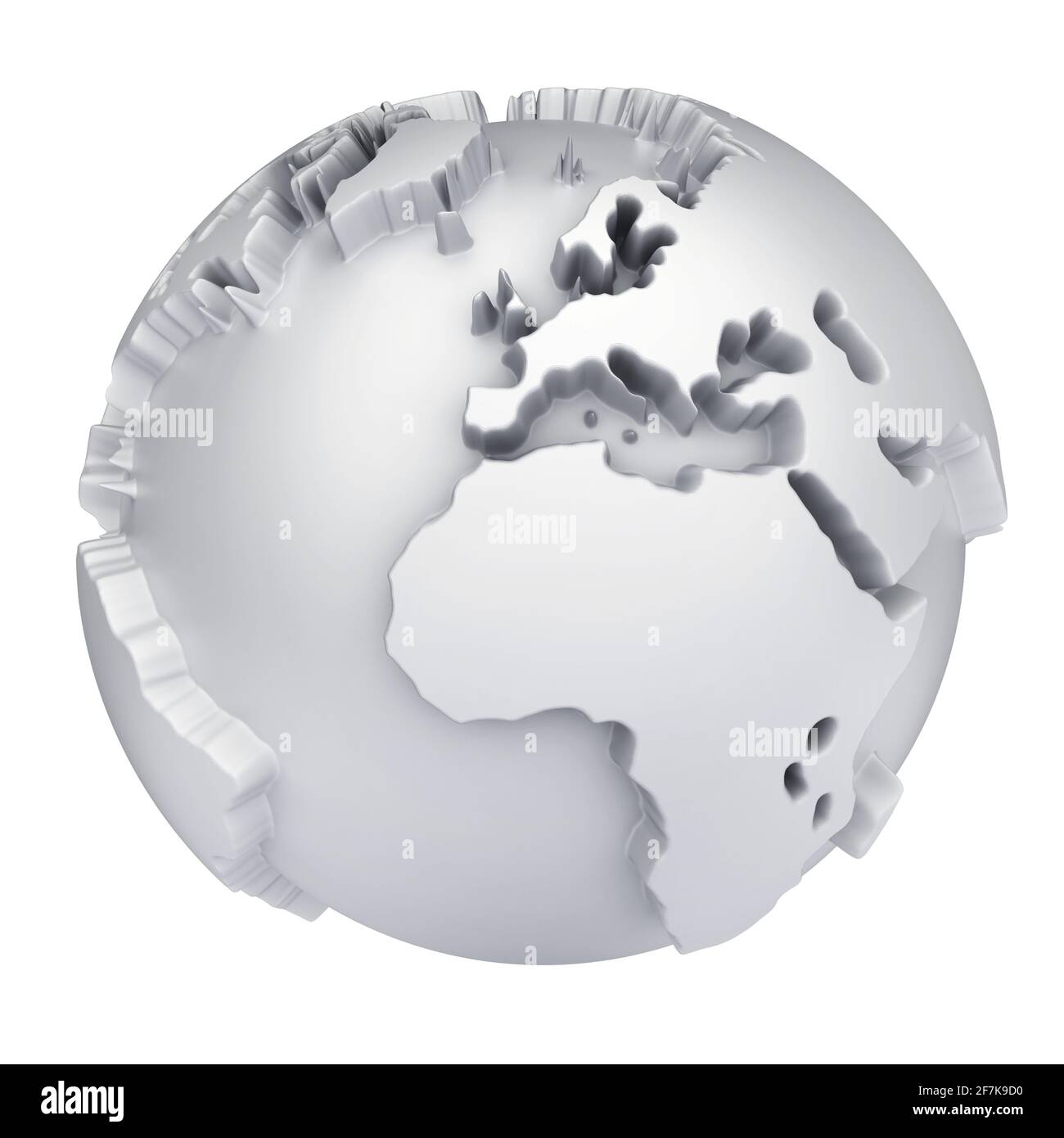Earth world map. Africa and Europe on a planet globe. 3d concept illustration Stock Photo