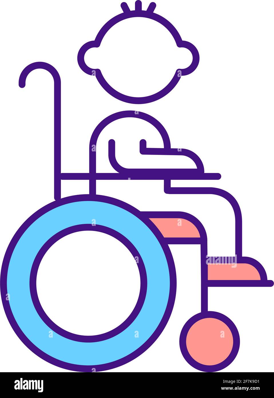 Disabled child RGB color icon Stock Vector Image & Art - Alamy