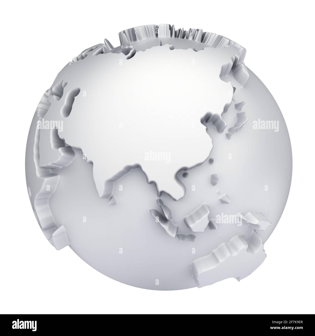 Earth world map. Asia and Australia on a planet globe. 3d concept illustration Stock Photo