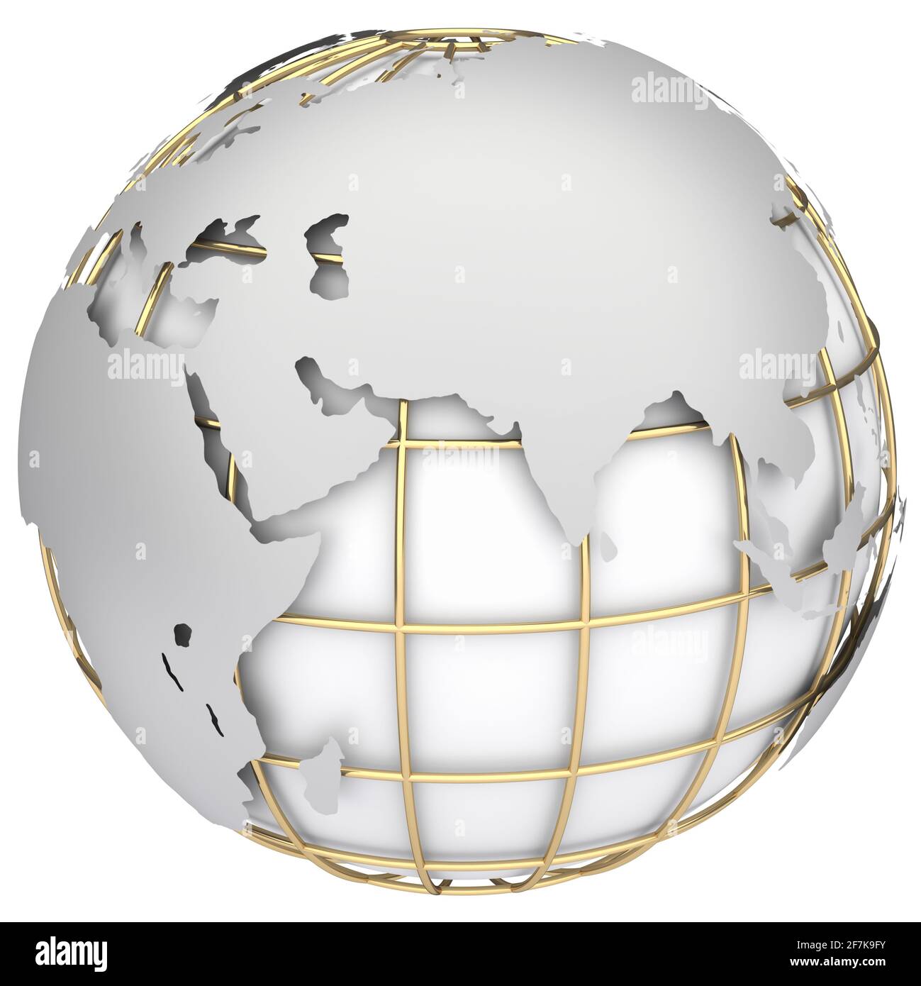 Earth world map.Africa, Europe and Azia on a planet globe Stock Photo