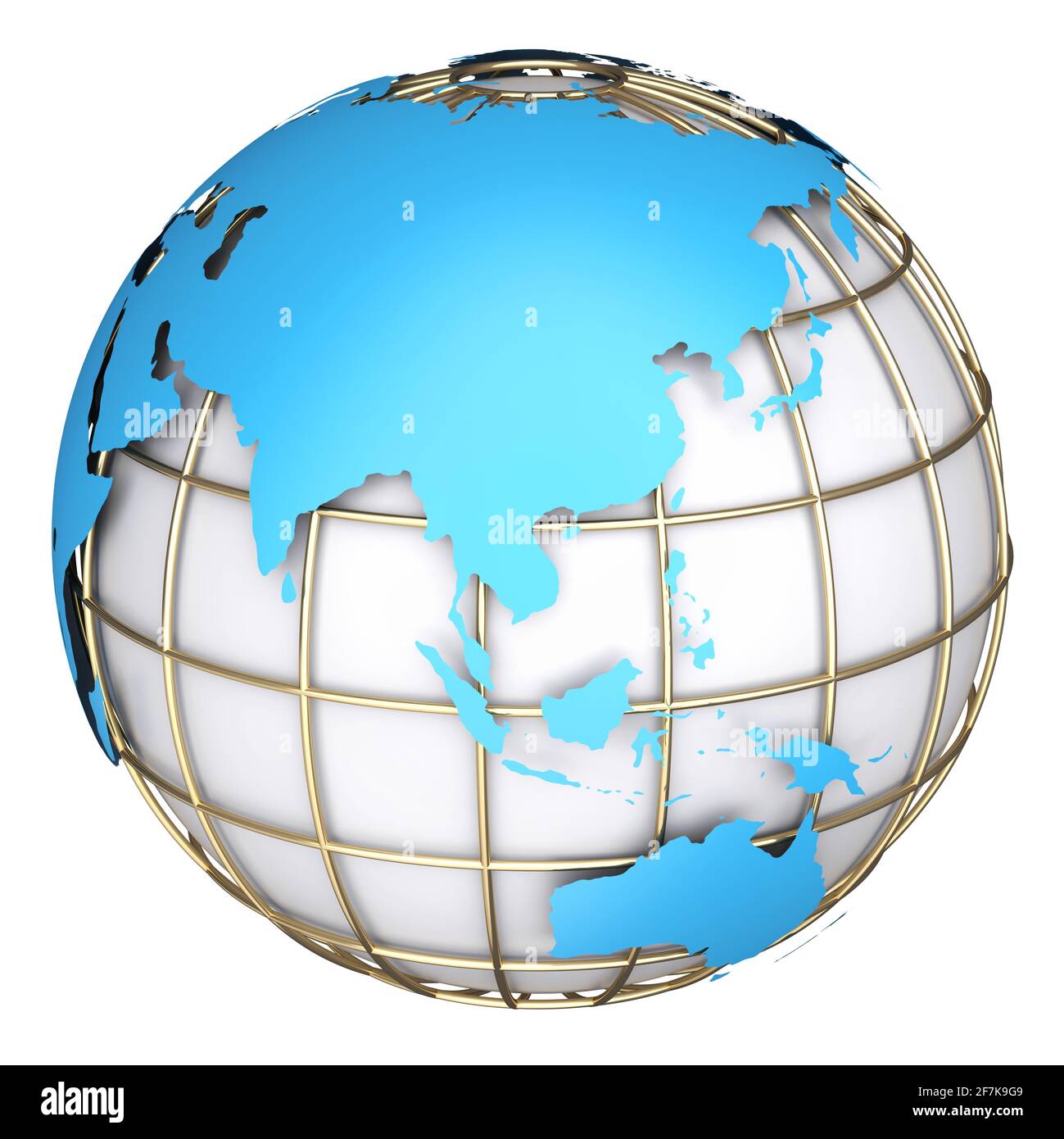 Earth world map.Australia and Asia on a planet globe. 3d illustration Stock Photo