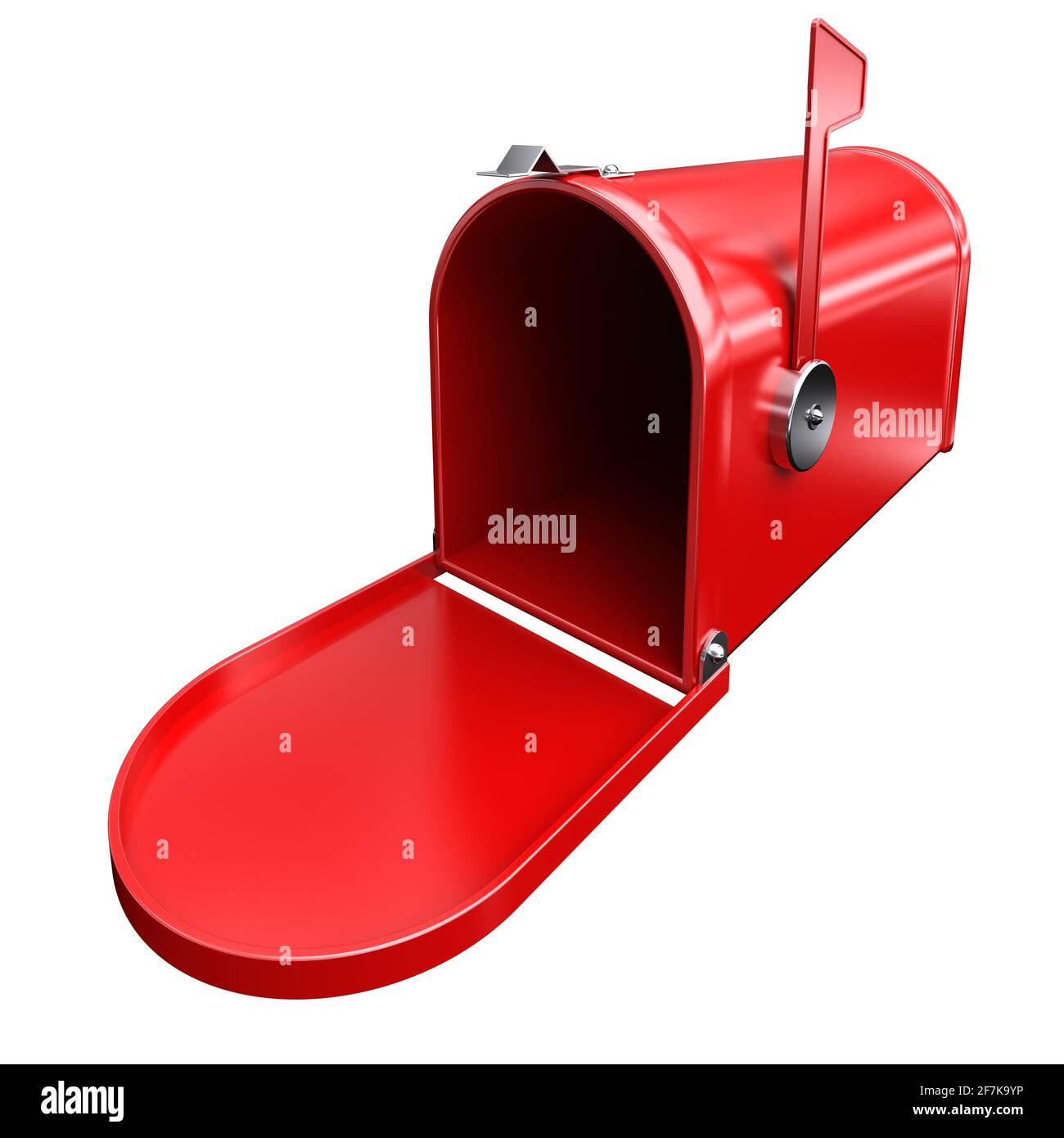 Open red mailbox. 3d image Stock Photo
