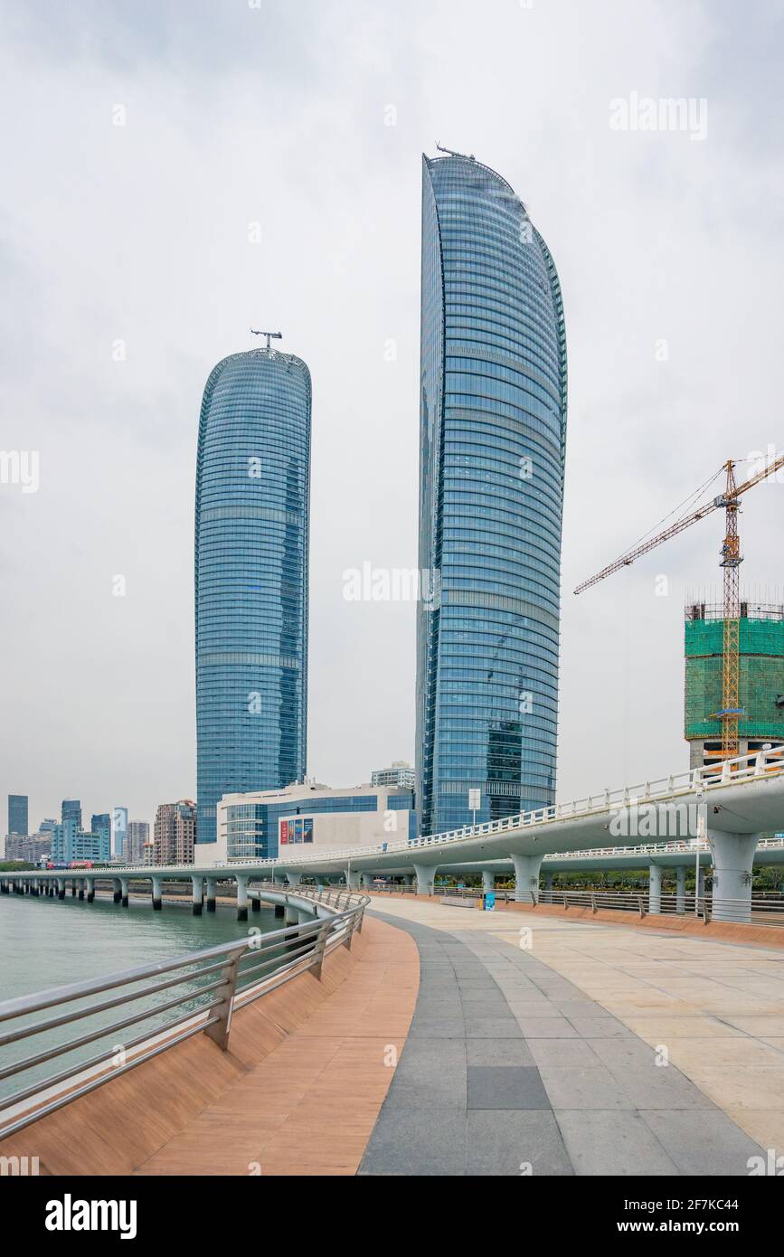 Yanwu bridge, a modern road bridge over sea in Xiamen, China. Stock Photo