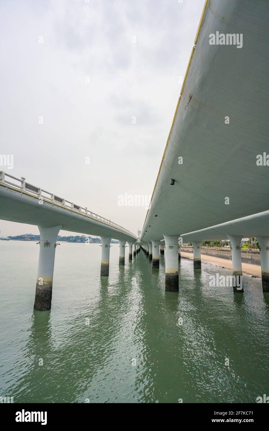 Yanwu bridge, a modern road bridge over sea in Xiamen, China. Stock Photo