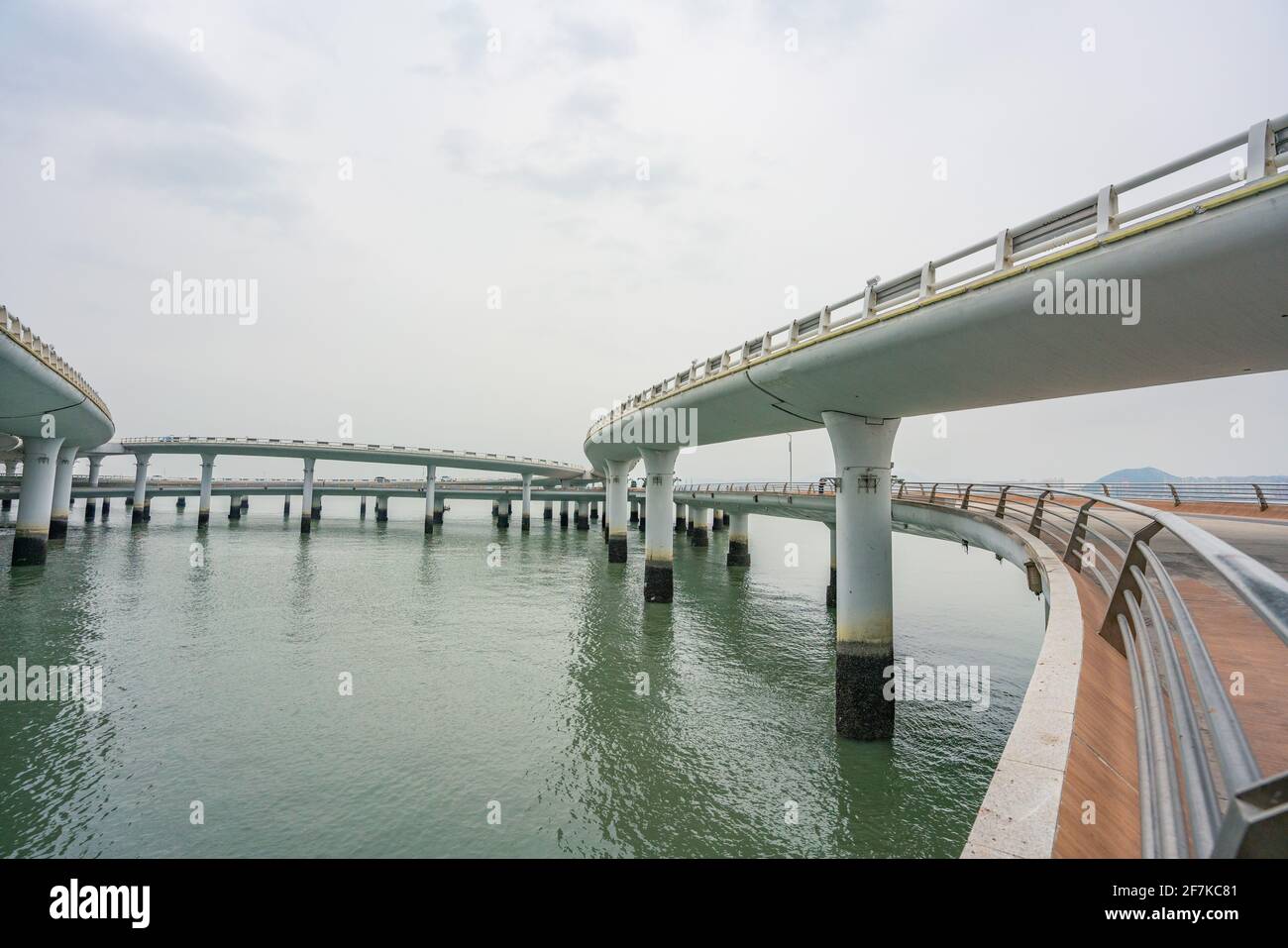 Yanwu bridge, a modern road bridge over sea in Xiamen, China. Stock Photo