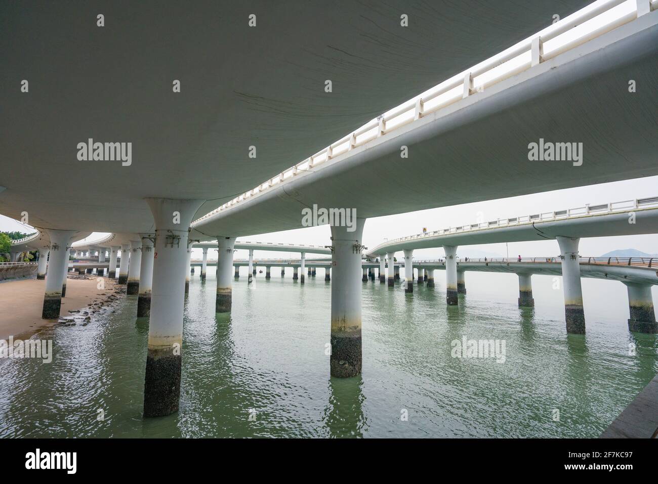 Yanwu bridge, a modern road bridge over sea in Xiamen, China. Stock Photo